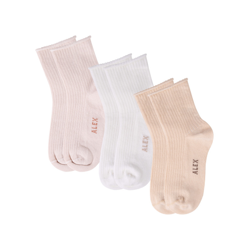 Մանկական միագույն գուլպաներ, 3 զույգ